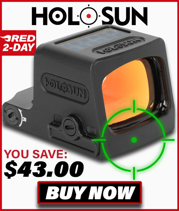 Holosun EPS Multi-Reticle 32MOA Green Circle & 2MOA Dot Enclosed Full-Size Pistol Reflex Sight w/Solar Failsafe & Shake Awake