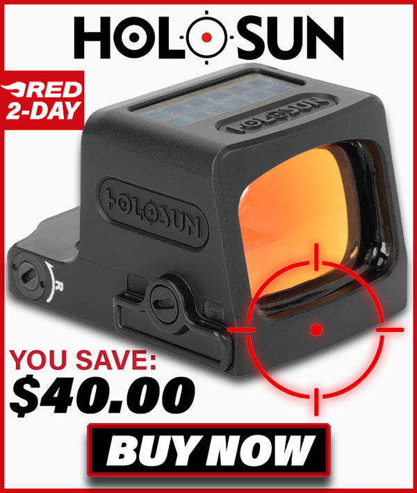 Holosun EPS Multi-Reticle 32MOA Red Circle & 2MOA Dot Enclosed Full-Size Pistol Reflex Sight w/Solar Failsafe & Shake Awake