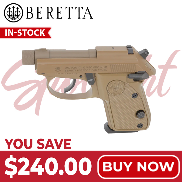 Beretta 3032 Tomcat FDE .32 ACP Dbl/Sngl 2.9" Bbl Al Frame 7rd Pistol