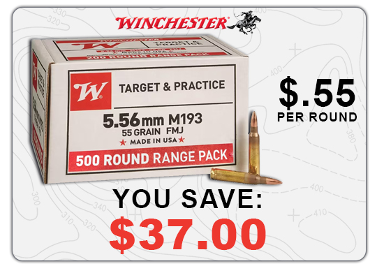 You save $37.00 on Winchester 5.56x45mm NATO M193 FMJ 55gr Box of 500