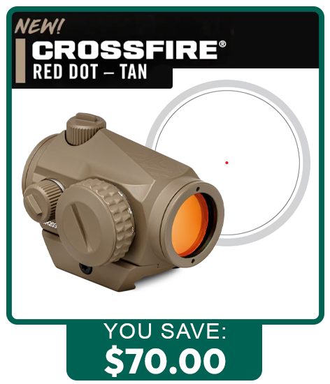 New Crossfire Red Dot Sight in Tan - Save $70